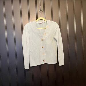 Merino Wool Blue/Gray Cardigan